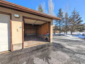 View of garage