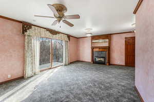 Primary Bedroom Suite featuring Fireplace. Deck overlooking the "Stream & the Woods".