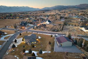 Bird's eye view with a mountain view and a residential view