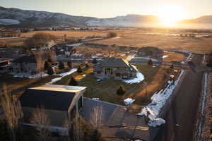 Bird's eye view featuring a rural view and a mountain view