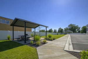 Exterior space featuring a fenced backyard