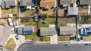 Bird's eye view with a residential view