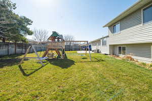 View of yard with a playground