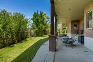 View of patio with stairway