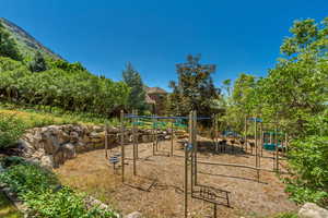 View of community jungle gym