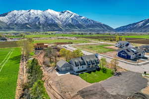 Drone / aerial view featuring a rural view and a mountain view