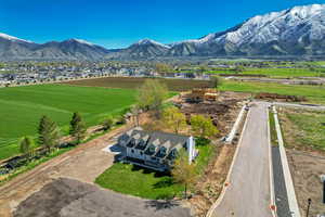 Aerial view with a rural view and a mountain view
