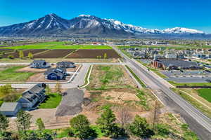 Aerial view featuring a residential view and a mountain view