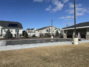 View of yard featuring a residential view and a fenced front yard