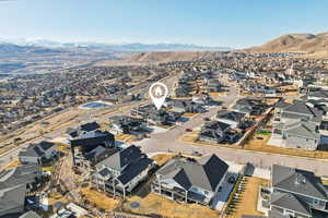 Aerial view with a mountain view and a residential view