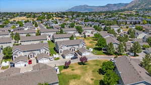 Bird's eye view with a mountain view and a residential view