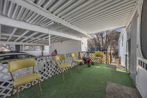 View of patio / terrace featuring a trampoline