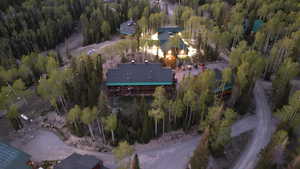 Aerial view with a forest view