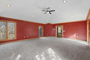 Family room with entrace to kitchen
