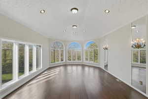 Large front living room with oversized windows