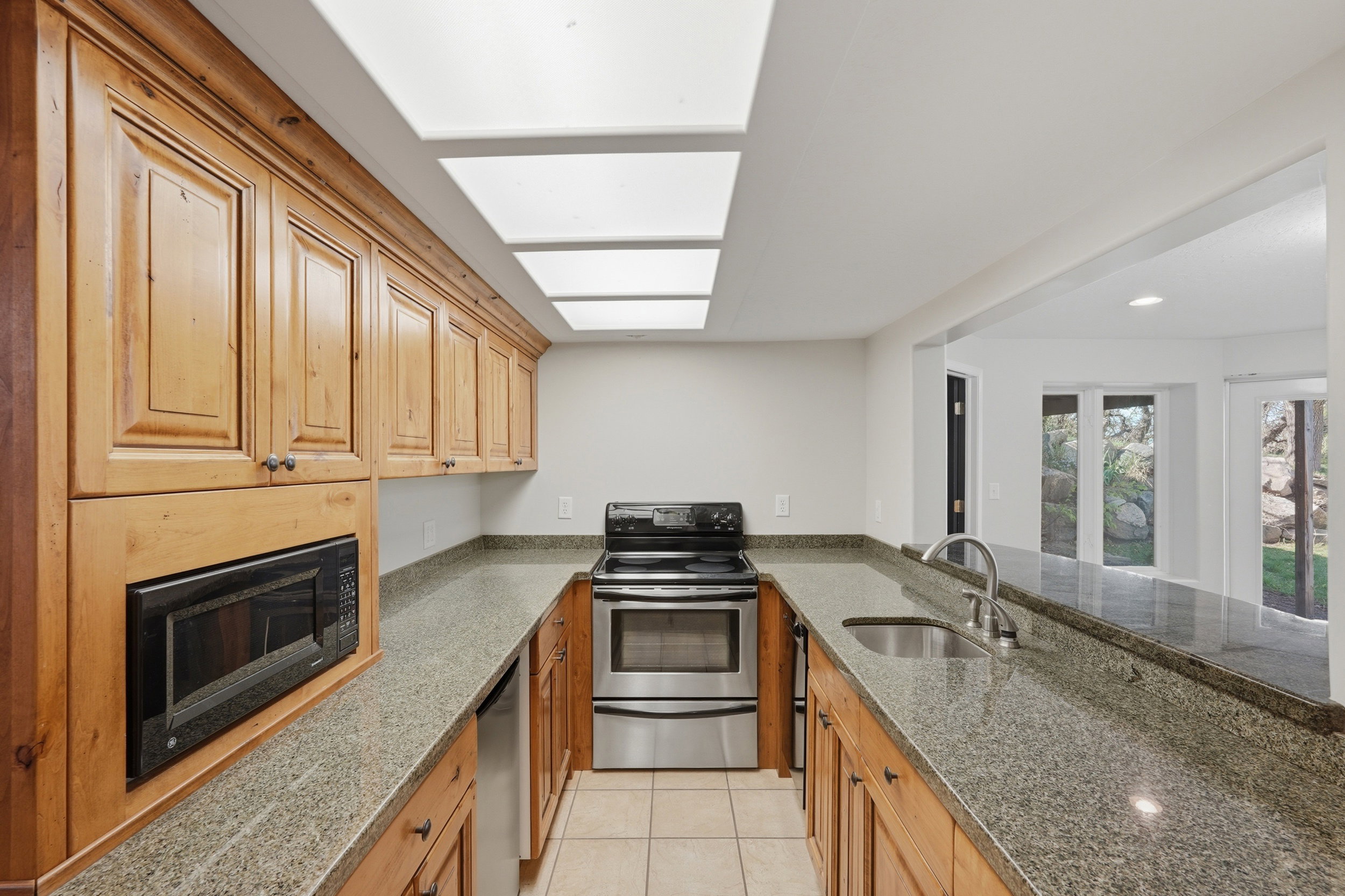 Kitchen with stainless steel appliances