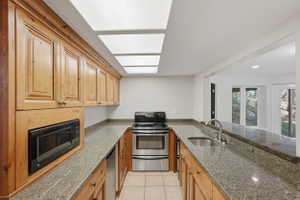 Kitchen with stainless steel appliances