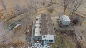 Aerial view of kennel and play yard