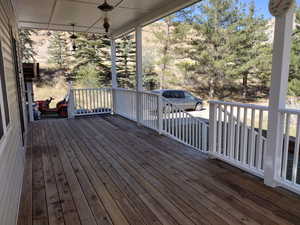 View of wooden deck