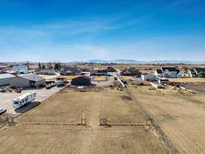 Birds eye view of property featuring a residential view and a mountain view