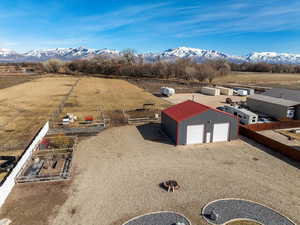 Bird's eye view with a rural view and a mountain view