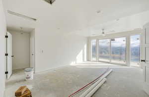 Spare room with a ceiling fan