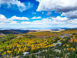 Property view of mountains featuring a forest view
