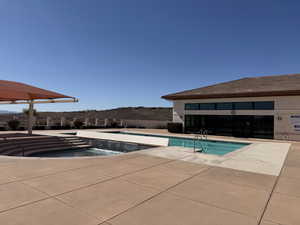 Pool featuring a patio