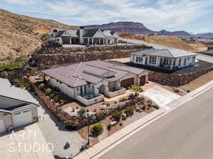 Bird's eye view featuring a mountain view