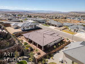 Bird's eye view with a mountain view and a residential view