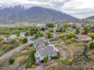Aerial view with a residential view and a mountain view