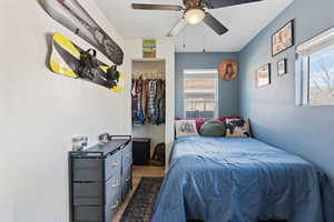 Bedroom featuring a ceiling fan