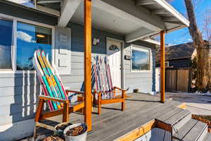 View of wooden deck