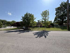 View of property hidden behind natural elements