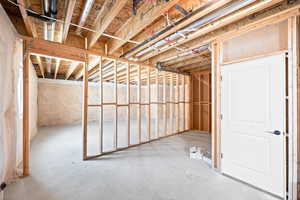 View of unfinished basement