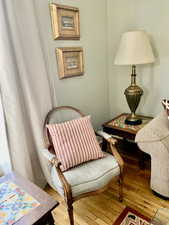 Living area featuring hardwood / wood-style floors