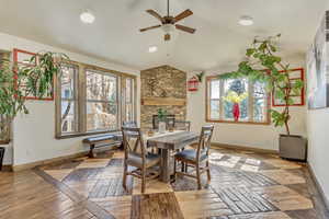 Dining Area w/ Fireplace