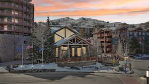 Exterior space featuring a mountain view