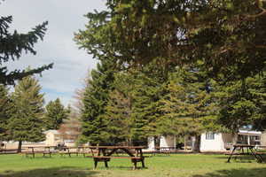 View of community featuring a lawn