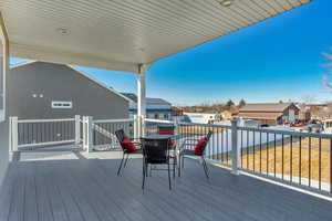 Cover deck with incredible valley views.