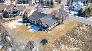 Bird's eye view with a residential view