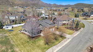 Bird's eye view with a mountain view and a residential view