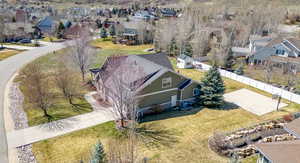 Bird's eye view with a residential view