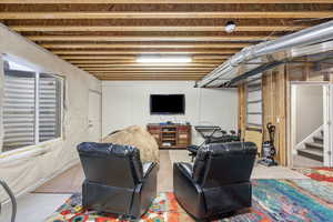 Living room with stairs