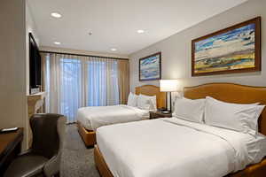 Bedroom featuring recessed lighting and carpet floors