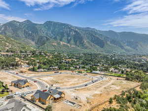 Bird's eye view of a mountain backdrop