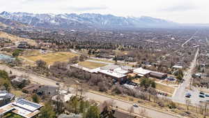 Bird's eye view with a mountain view