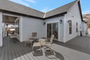 View of wooden deck