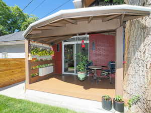 View of wooden deck