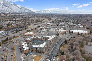 Aerial view featuring a mountain view